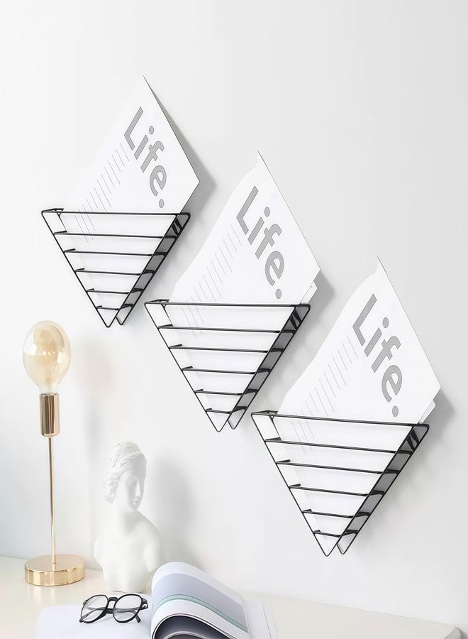 CROISSANT Wall Mounted File Organizer,Metal Magazine Basket, Wall Mounted Magazine Rack, Suitable for Hanging File Folders for Office Living Room(Black, 1 Pack) - Image 2