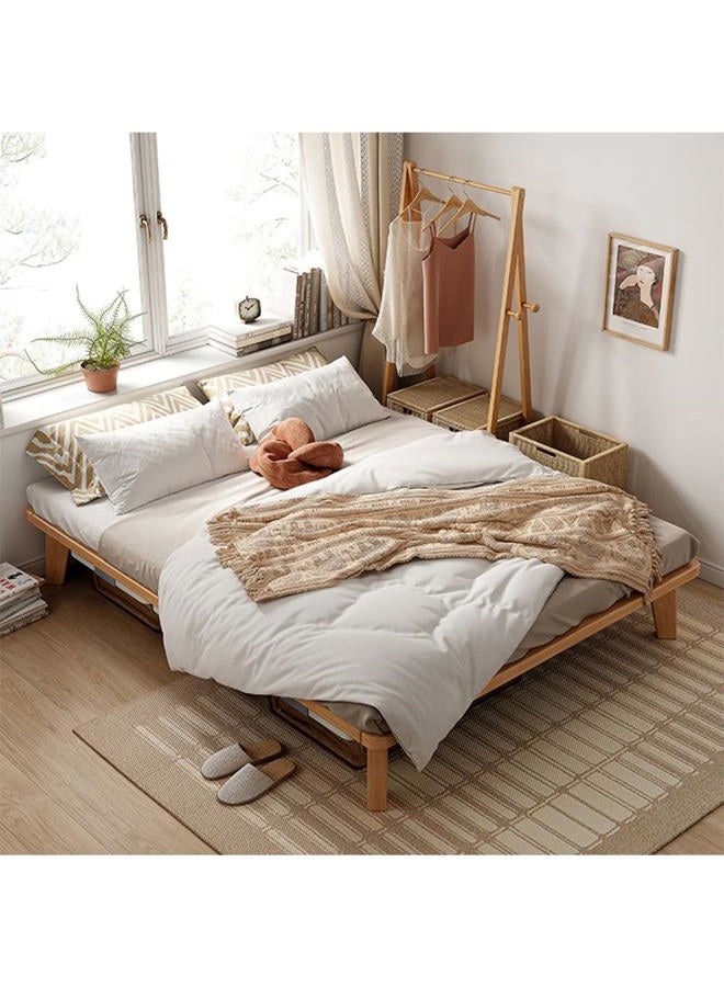 NELYE Full Platform Bed Base - 14 Inch Solid Wood Mattress Foundation with Support Slats and Legs, Full-Size Rubberwood Simple Bed Frame - Image 2