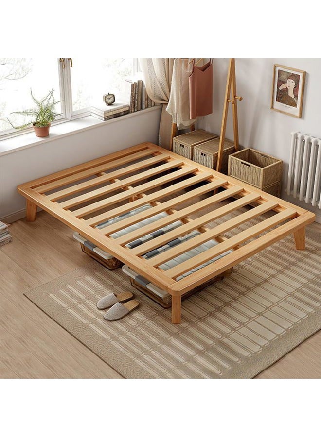 NELYE Full Platform Bed Base - 14 Inch Solid Wood Mattress Foundation with Support Slats and Legs, Full-Size Rubberwood Simple Bed Frame - Image 1