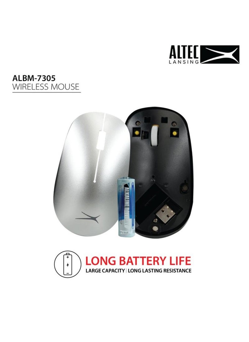 Altec Lansing - Wireless Slim Mouse ALBM7305 Silver - 1600DPI - Image 1