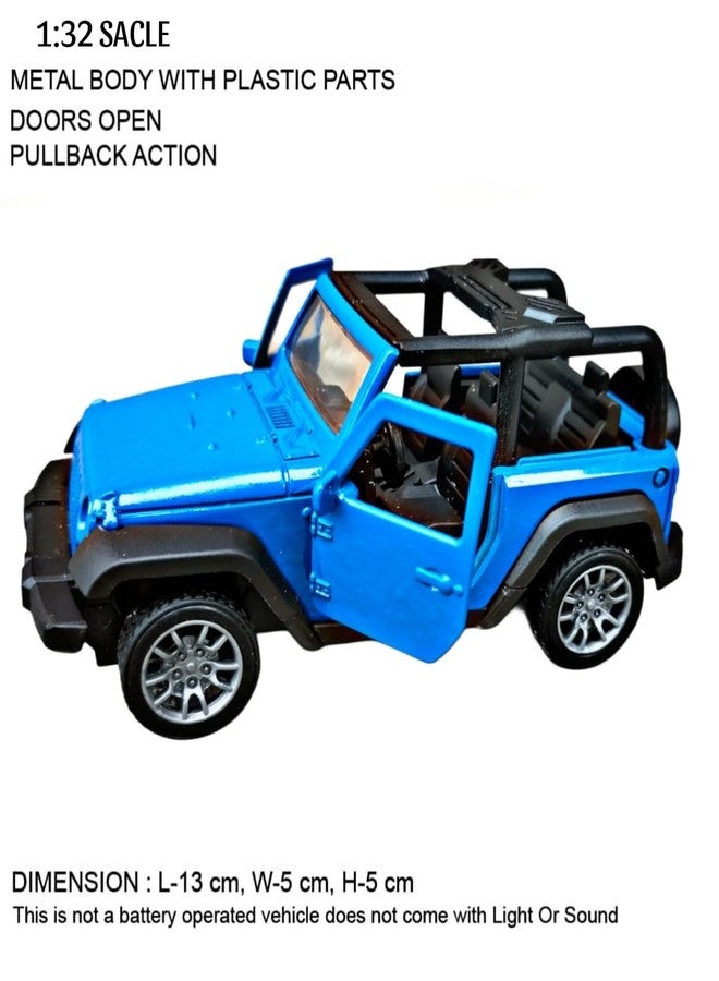 RUHANI Model Metal Thar Car with Open The 2 Door Car Toy for Kids Boys and Girls (Blue) - Image 2