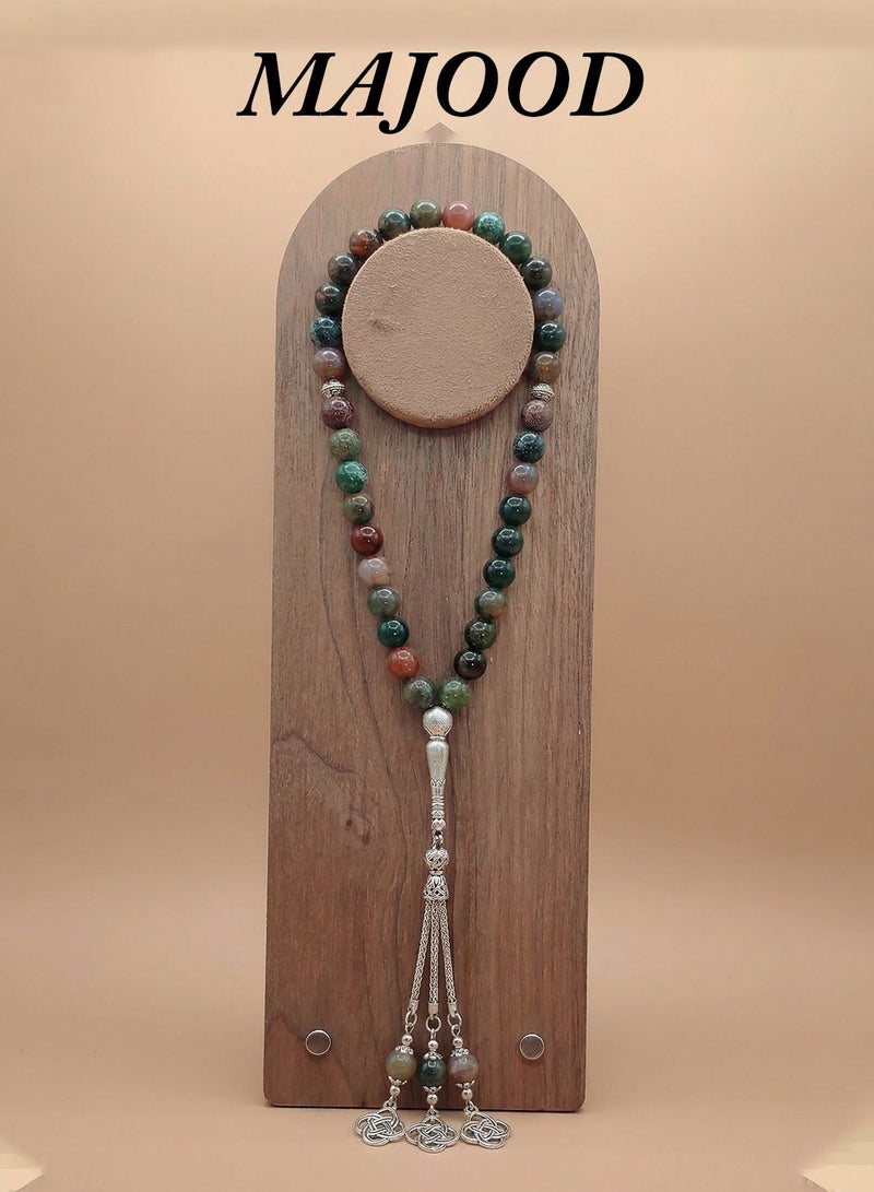 موجود 33 خرزة صلاة/تسبيح طبيعية متعددة الألوان - Image 1