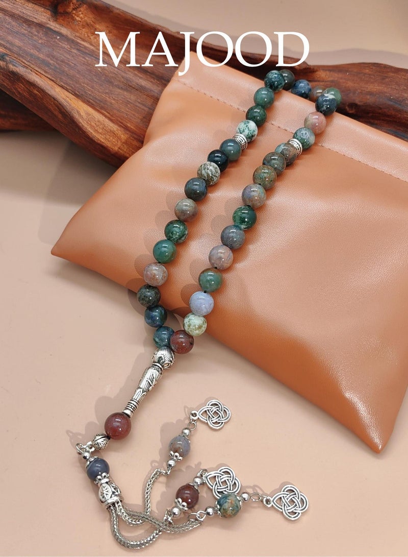 موجود 33 خرزة صلاة/تسبيح طبيعية متعددة الألوان - Image 4