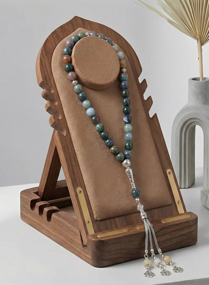 موجود 33 خرزة صلاة/تسبيح طبيعية متعددة الألوان - Image 2