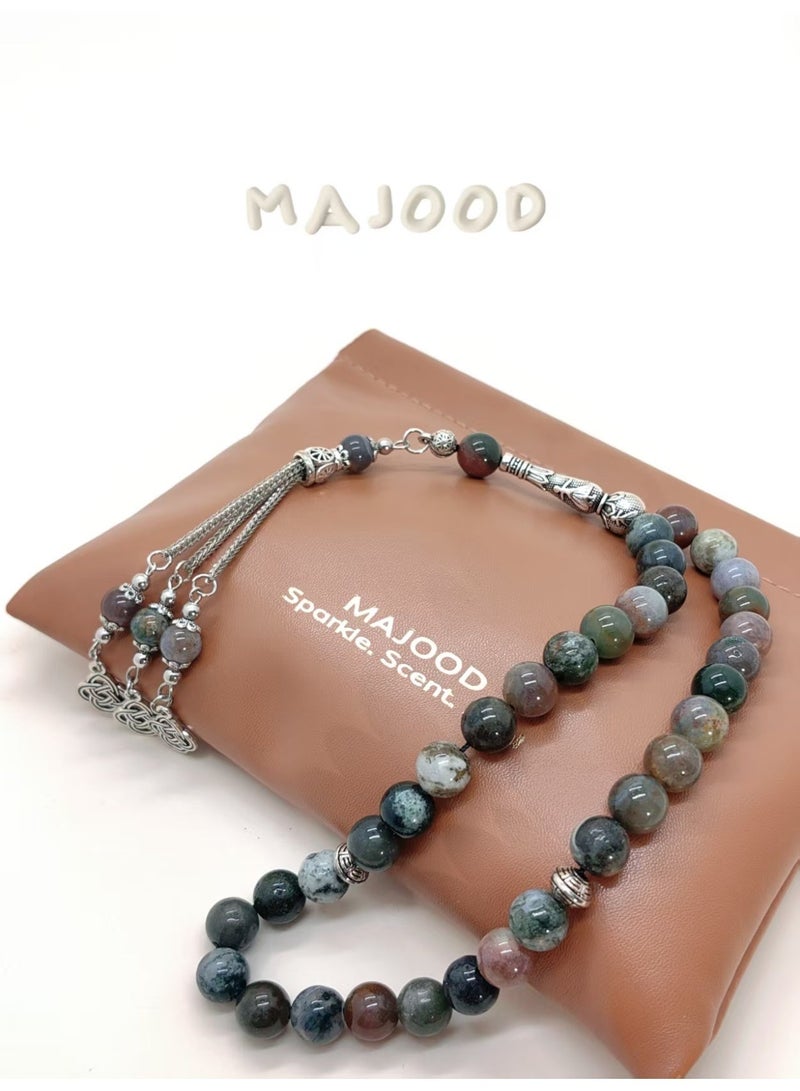 موجود 33 خرزة صلاة/تسبيح طبيعية متعددة الألوان - Image 3