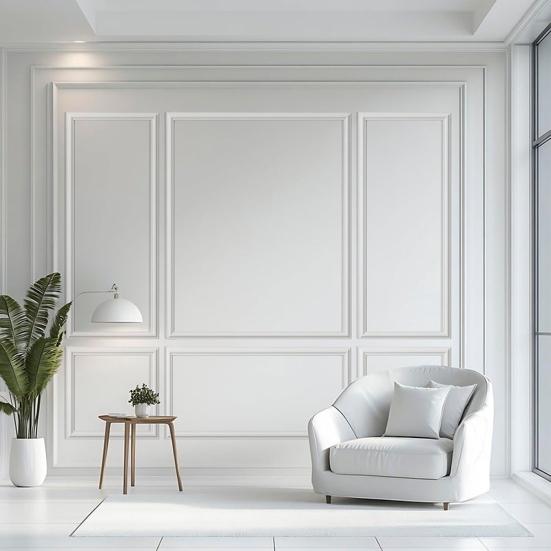 TRAIN2 ART 3 Set Peel and Stick Wall Molding Kit,Premade Self Adhesive Wainscoting Panels,Ready to Assemble Accent Molding Trim for Interior Wall Moulding Decor (24x60in) - Image 1