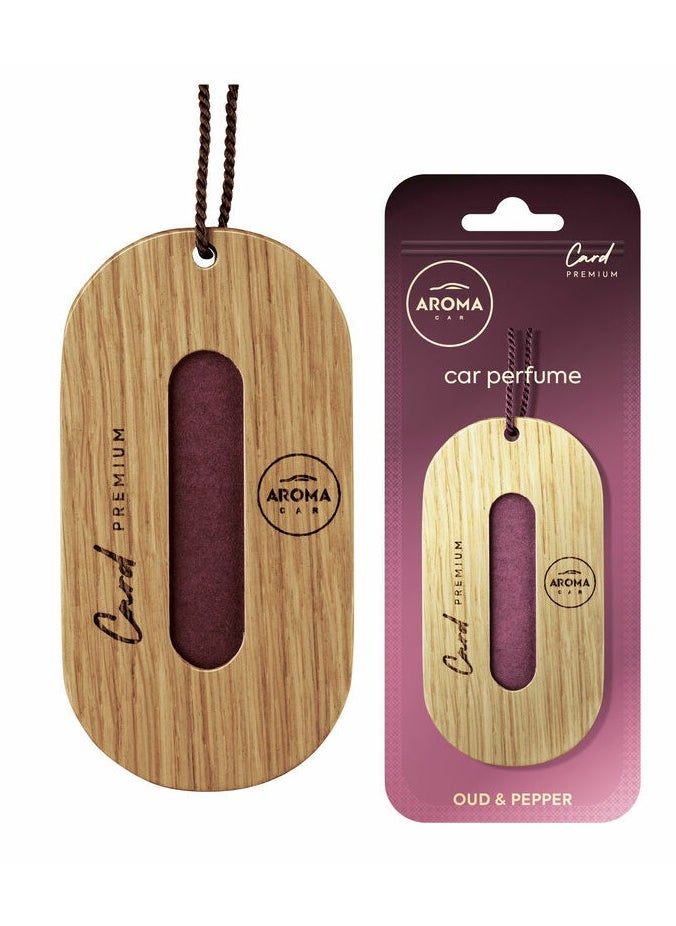 Aroma Car _ Premium Wooden Hanging Card Oud & Pepper - pzsku/Z10688AFF85170379C789Z/45/_/1725341849/82352885-5364-4d37-8d0b-18d4429c4e68