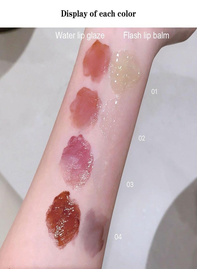 Cappuvini Forest Secret Double Headed Lip Glaze | Water Light Single-Coated Formula | Long Stay Waterproof Lips Care | Longlasting Shades Light Pink Nude Red-Brown | Moisturizing Lip Blam with Glossy High Shine Finish | Cute Floral Packaging for Teen Girls | Gen Z Aesthetic Beauty Product (04# Red-Brown, 2.5g+2.5g) - Image 2