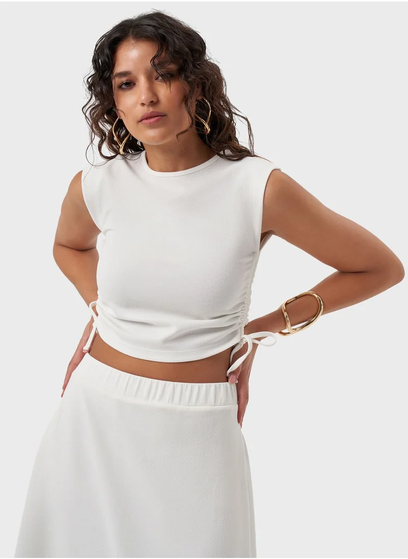 MIZALLE Side Strapped Detailed Top