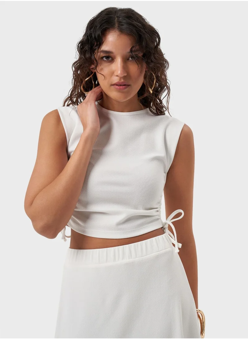 MIZALLE Side Strapped Detailed Top