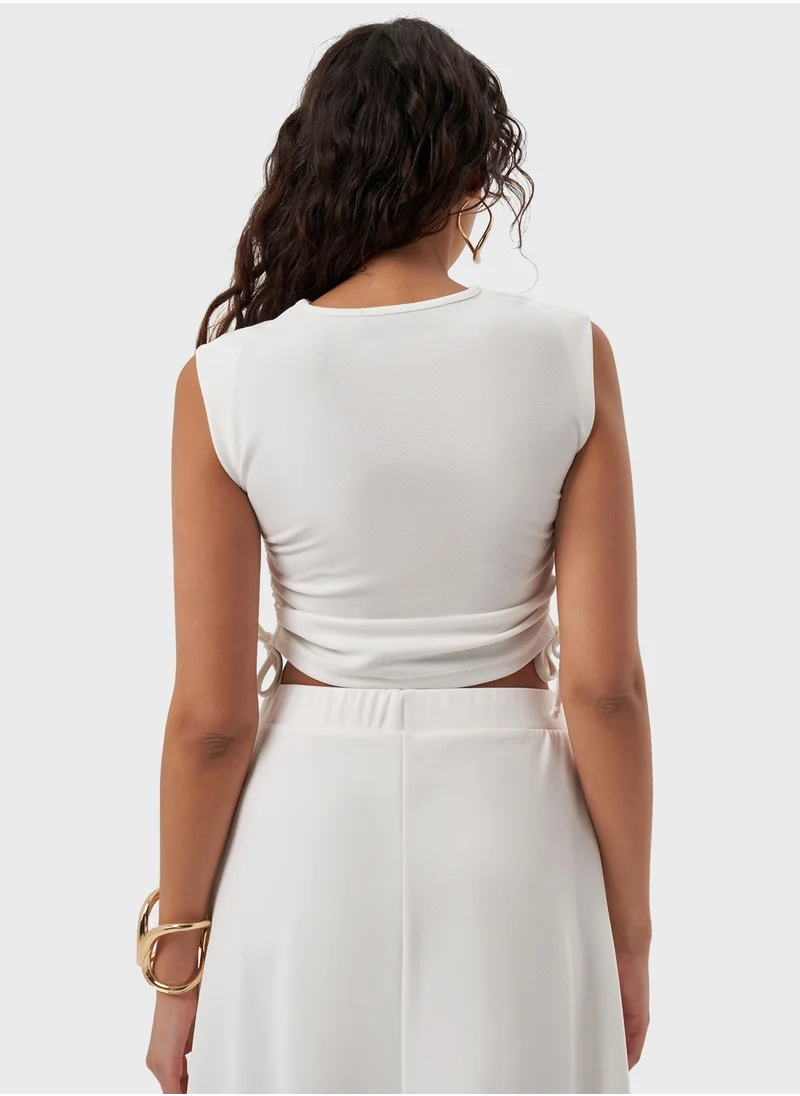 MIZALLE Side Strapped Detailed Top