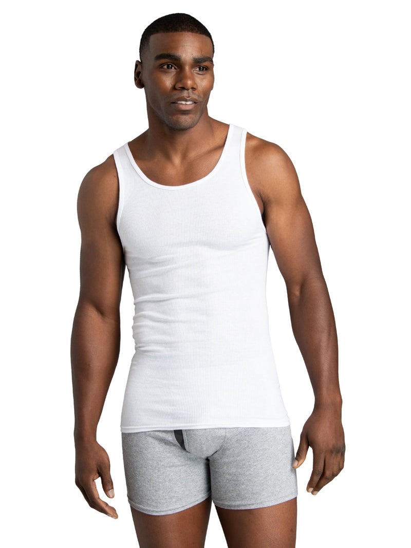 Fruit of the Loom mens Tag-free Tank A-shirt Undershirt, 14 Pack - White, Large US - Image 2
