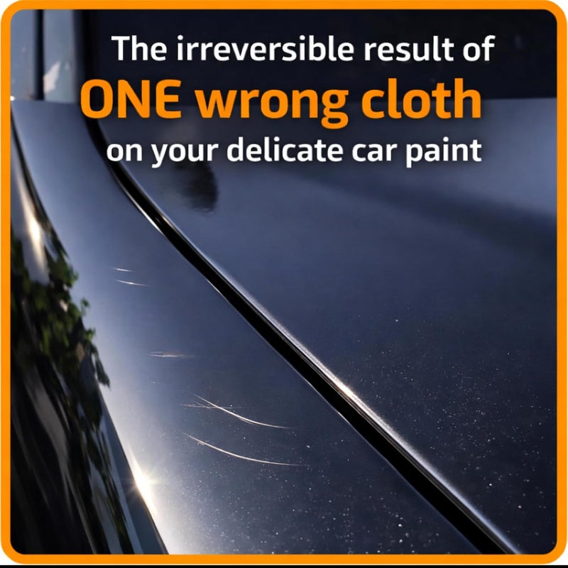 Towelogy® 520gsm Edgeless Microfibre Car Cloths - Quick Dry, Streak Free & Lint Free (Grey/Orange, Pack of 2) - Image 2