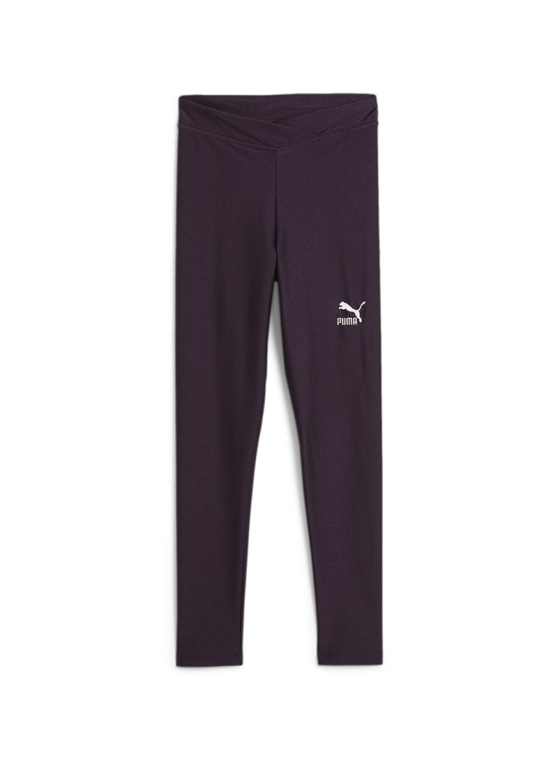 PUMA CLASSICS Girls Purple Seasonal Leggings - Image 1