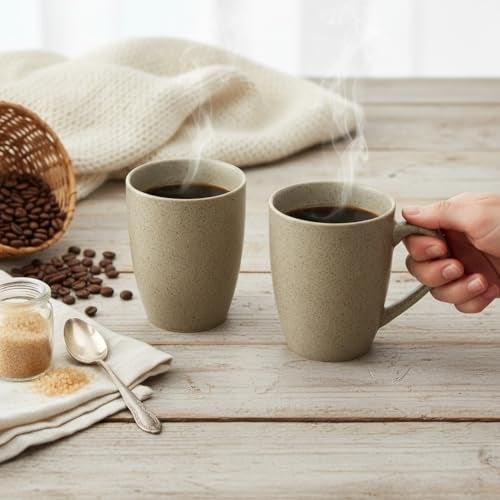 Beyond Homes Ceramic Coffee Mug Set of 2, 330 ml, Latte Brown | Matte Smooth Textured | Microwave Safe Ceramic Cup Set for Kitchen, Tea Cups for Daily Use (2, Latte Brown) - Image 2