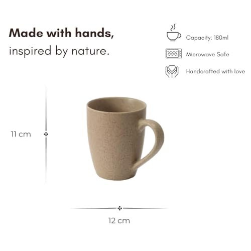 Beyond Homes Ceramic Coffee Mug Set of 2, 330 ml, Latte Brown | Matte Smooth Textured | Microwave Safe Ceramic Cup Set for Kitchen, Tea Cups for Daily Use (2, Latte Brown) - Image 4
