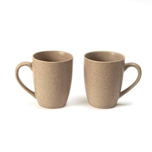 Beyond Homes Ceramic Coffee Mug Set of 2, 330 ml, Latte Brown | Matte Smooth Textured | Microwave Safe Ceramic Cup Set for Kitchen, Tea Cups for Daily Use (2, Latte Brown) - Image 1