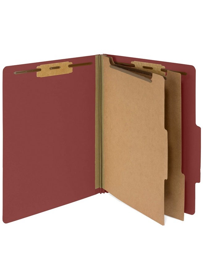 Blue Summit Supplies 10 Red Classification Folders - 2 Divider - 2 Inch Tyvek Expansions - Durable 2 Prongs Designed to Organize Standard Medical Files, Law Client Files, Office Reports - Letter Size, Red, 10 Pack  - Image 1