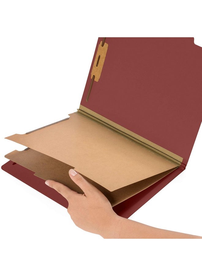 Blue Summit Supplies 10 Red Classification Folders - 2 Divider - 2 Inch Tyvek Expansions - Durable 2 Prongs Designed to Organize Standard Medical Files, Law Client Files, Office Reports - Letter Size, Red, 10 Pack  - Image 3
