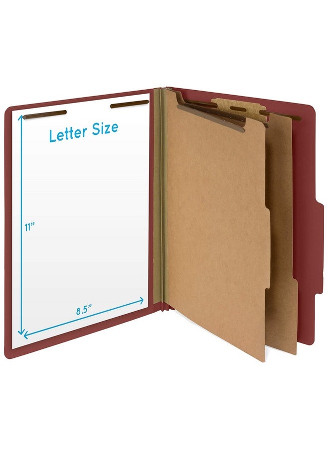 Blue Summit Supplies 10 Red Classification Folders - 2 Divider - 2 Inch Tyvek Expansions - Durable 2 Prongs Designed to Organize Standard Medical Files, Law Client Files, Office Reports - Letter Size, Red, 10 Pack  - Image 2