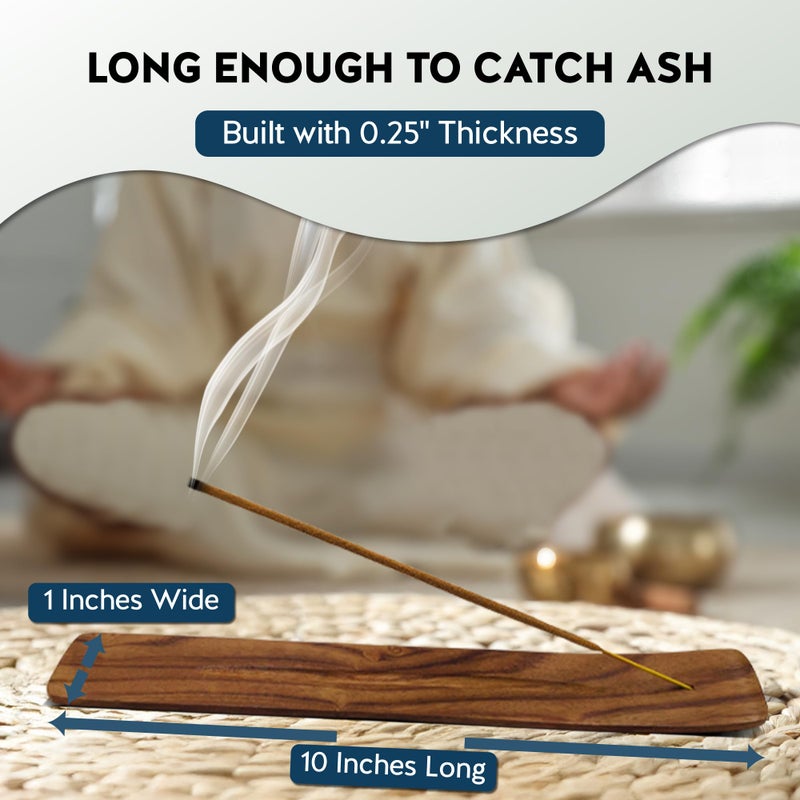Alternative Imagination Wooden Incense Holder Tray - 10-Inch Ash Catcher for Single Incense Sticks, Meditation Accessories, Spiritual Decor, Home Fragrance, Mindfulness, Altar Display, Room Accent - Image 3