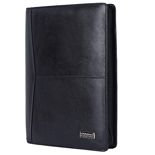 HAMMONDS FLYCATCHER Genuine Leather File Folder, Document Organizer File with Zipper Closure, Premium File Holder for Documents, Business & Office Document File Folder, 6-Month Warranty - Black - Image 2