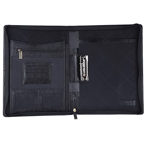 HAMMONDS FLYCATCHER Genuine Leather File Folder, Document Organizer File with Zipper Closure, Premium File Holder for Documents, Business & Office Document File Folder, 6-Month Warranty - Black - Image 5