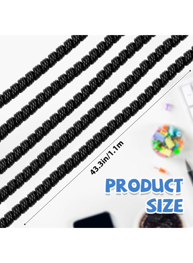 nookly 10 Pcs Spiral Cable Protector, Chargers Cord Protector Data Cable Protective Sleeve Headphone Saver Charger Protective Data Lines Cover for Phone USB Prevent Pets from Biting (Black) - Image 2