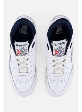 Reebok Kids Boy Club C Mid II Vintage Lace Up Tennis Shoes, White  - Image 3