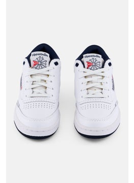 Reebok Kids Boy Club C Mid II Vintage Lace Up Tennis Shoes, White  - Image 4
