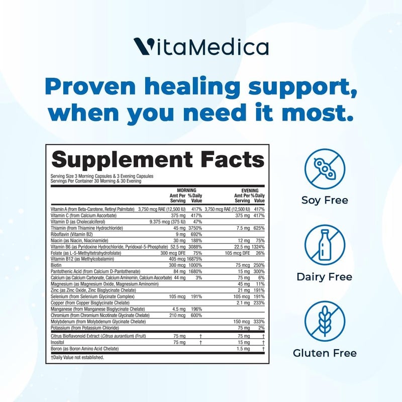 VitaMedica  Clinical Support Formula  Promotes Collagen  Wound Healing  Vitamin C D  A to Support Healthy Immune Function  Zinc  Selenium  Vitamin B  Multivitamin for Women  Men - Image 4