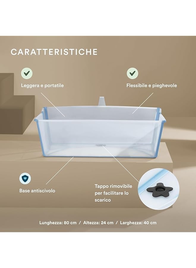 erorex Flexi Bath X Large Sandy Beige Spacious Foldable Baby Bath Lightweight And Easy To Store Convenient - Image 2