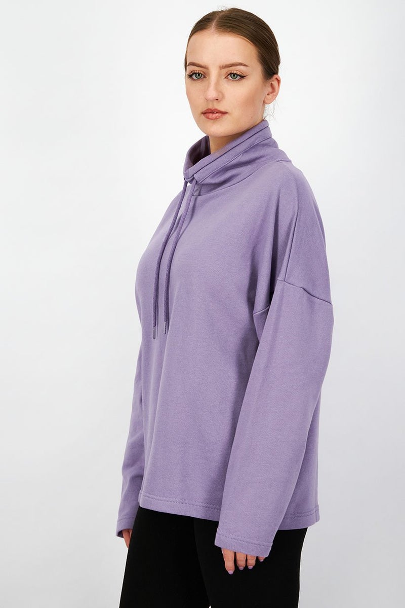 XOXO Women Plain Long Sleeves Sweater, Lavender - Image 4