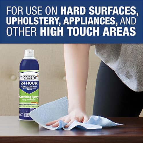 MICROBAN 24 Hour Sanitizing Spray, 6 cans, 15 fl oz Each - Image 4