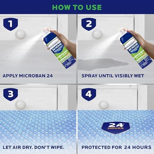 MICROBAN 24 Hour Sanitizing Spray, 6 cans, 15 fl oz Each - Image 5