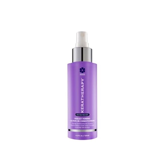 KERATHERAPY Keratin Infused Violet Toning Leave-in Protectant for Blonde, Highlighted, Silver & Gray Hair - Sulfate & Paraben Free, 3.7 fl. oz. - Image 1