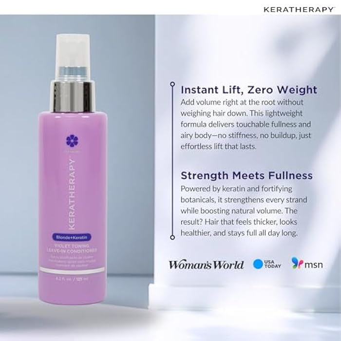 KERATHERAPY Keratin Infused Violet Toning Leave-in Protectant for Blonde, Highlighted, Silver & Gray Hair - Sulfate & Paraben Free, 3.7 fl. oz. - Image 5
