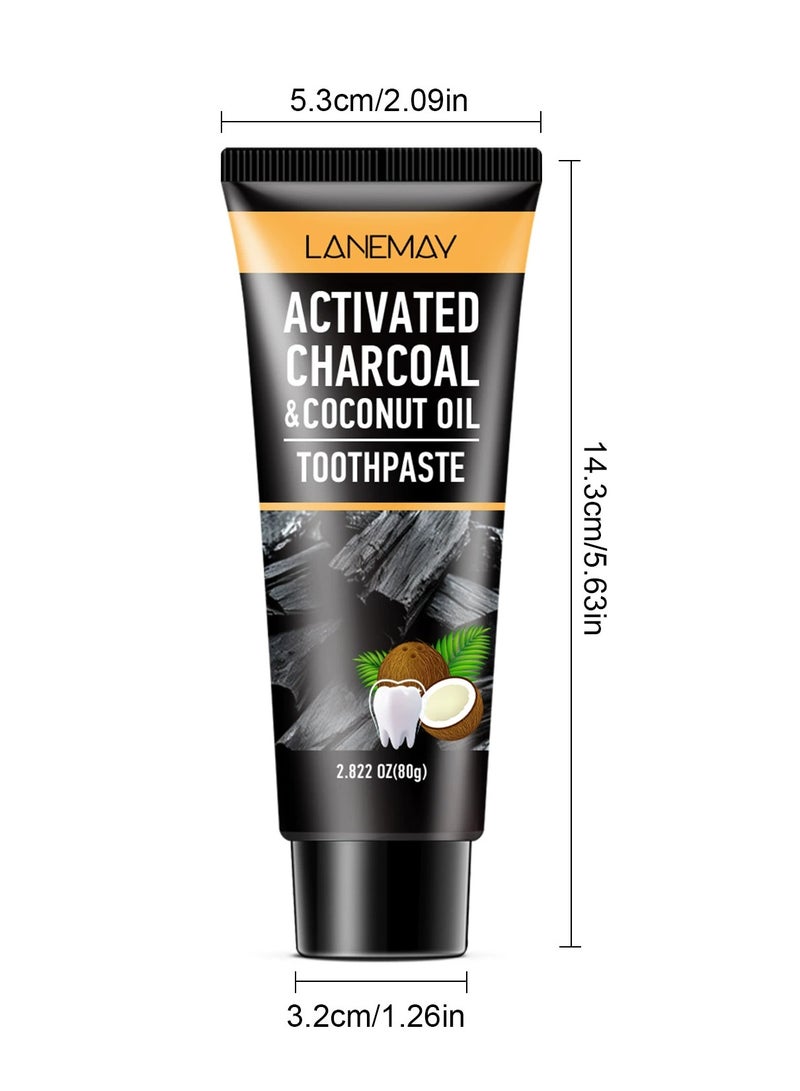 LANEMAY Black Charcoal Coconut Toothpaste Deep Clean Teeth Gum Protection Stain Removal Whitening Toothpaste - Image 3