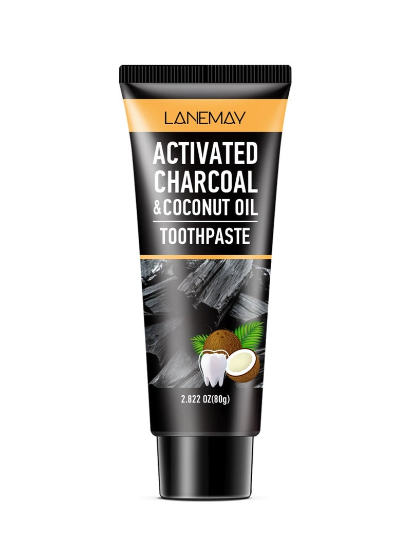 LANEMAY Black Charcoal Coconut Toothpaste Deep Clean Teeth Gum Protection Stain Removal Whitening Toothpaste - Image 5