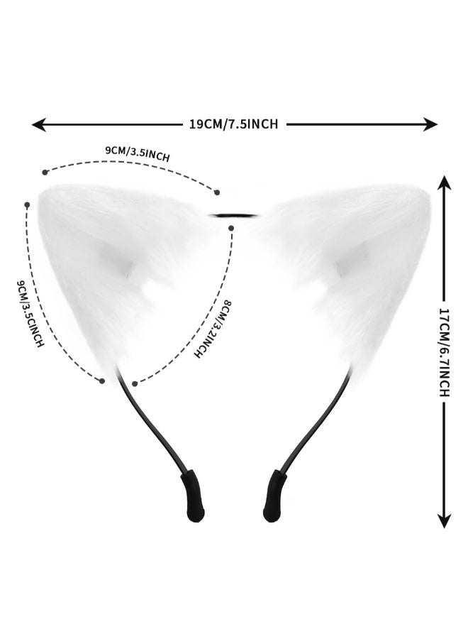 anpiwshjo Cat Ears Headband Halloween Christmas Costumes Cosplay Party for Women Men Adult White - Image 4