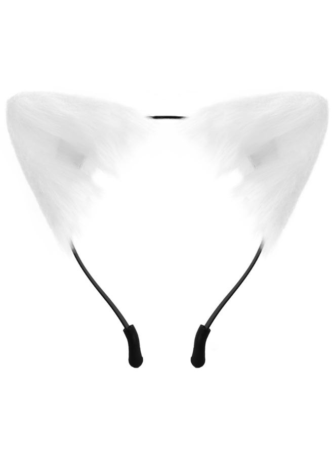 anpiwshjo Cat Ears Headband Halloween Christmas Costumes Cosplay Party for Women Men Adult White - Image 2