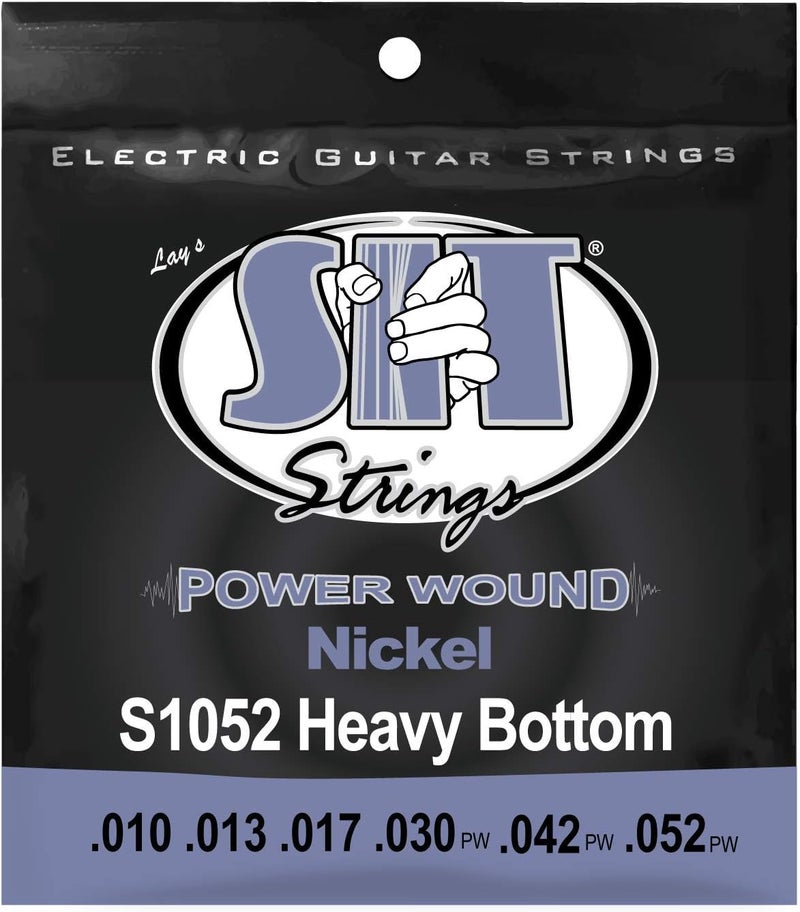 SIT Strings Power Wound Nickel Electric Guitar Strings (S.I.T.), Heavy Bottom 10-52, S1052 - Image 1