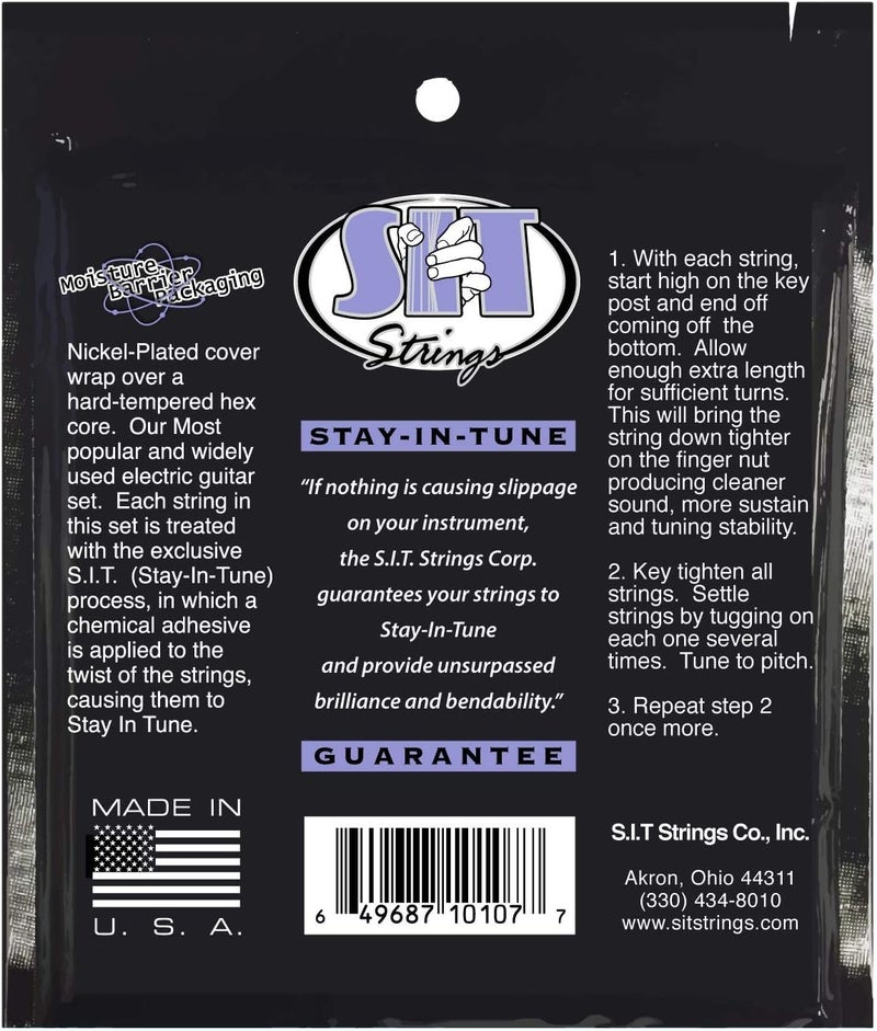 SIT Strings Power Wound Nickel Electric Guitar Strings (S.I.T.), Heavy Bottom 10-52, S1052 - Image 2