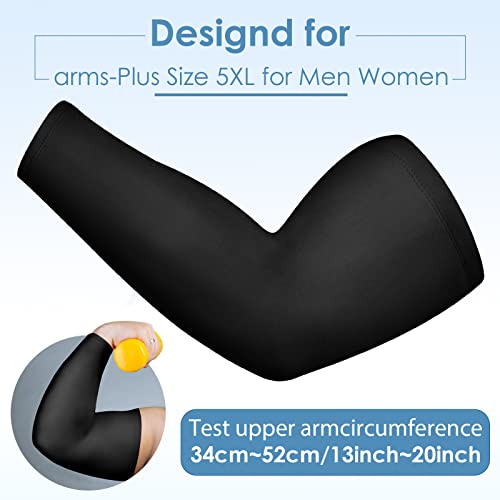 Chuarry 4 Pairs Plus Size Arm Sleeves for Women Men UV Sun Protection Cooling Ice Silk Arm Wraps for Flabby Arms(Classic Color) - Image 2