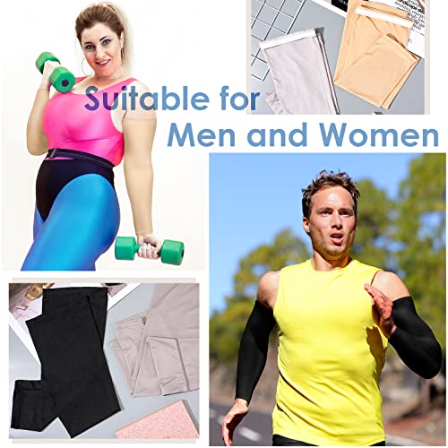 Chuarry 4 Pairs Plus Size Arm Sleeves for Women Men UV Sun Protection Cooling Ice Silk Arm Wraps for Flabby Arms(Classic Color) - Image 4