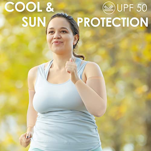 Chuarry 4 Pairs Plus Size Arm Sleeves for Women Men UV Sun Protection Cooling Ice Silk Arm Wraps for Flabby Arms(Classic Color) - Image 5