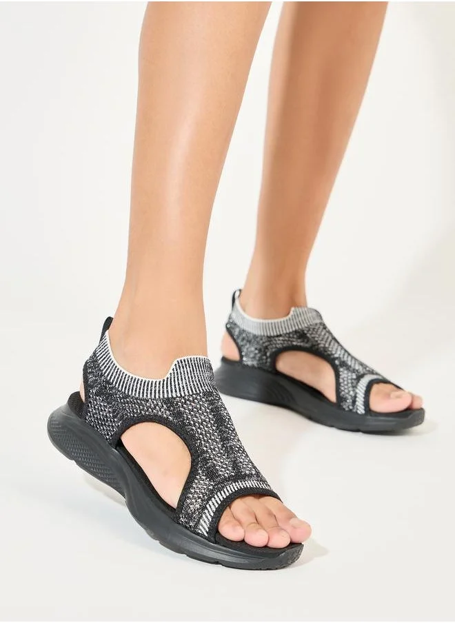 Styli Knitted Mesh Strap Comfort Sandals