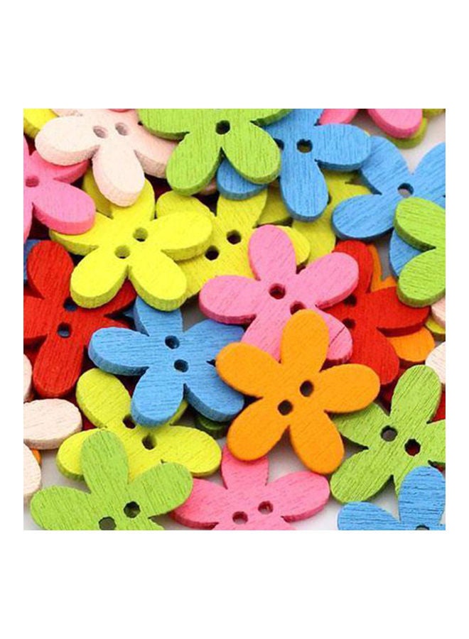 NIBEMINENT 50Pcs Flower Wooden Button Needlework Sewing Scrapbooking Cards Craft DIY Decor Random Color 20*10*20cm  - Image 4
