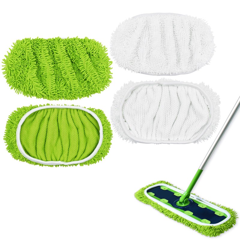 DLAIMI XL Mop Pads Compatible with Swiffer XL Sweeper, X-Large Dry Sweeping Cloths, XL Wet Pads Refills, Reusable Washable Microfiber Heavy Duty Wet Mopping Cloths for Hardwood Floor Cleaning, 4 Pack - Image 1