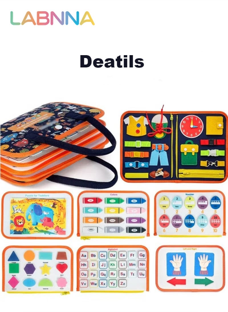 LABNNA Toddler Busy Board, Montessori Busy Board for Toddlers 3+ Years Old, Sensory Activity Board for Fine Motor Skills, Sensory Board Toys for Toddlers, Educational Preschool Toys for Girls Boys Gift - Image 4